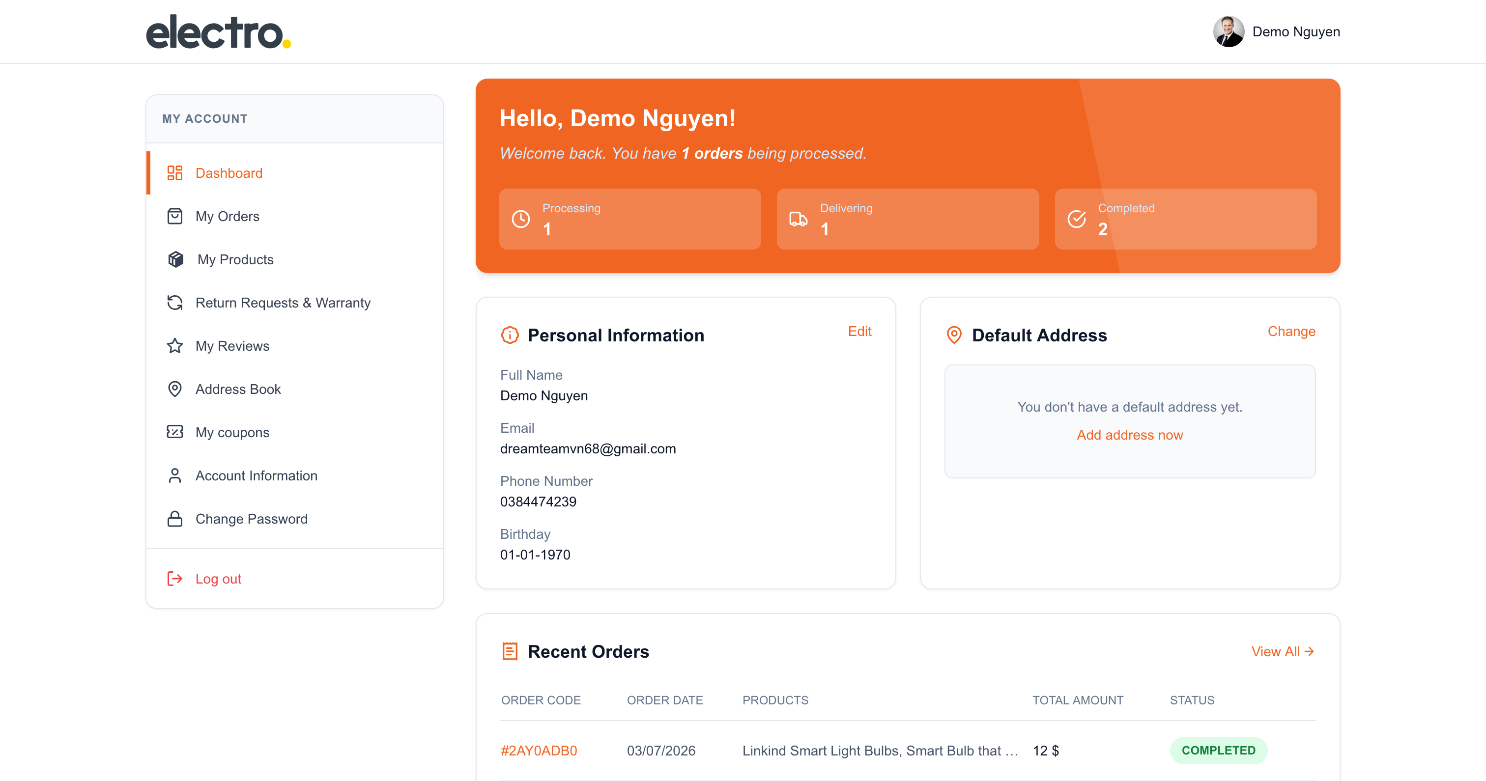 Customer Portal — My Products & Warranties